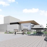 新文化会館の完成イメージ。資材高騰などを受け、豊岡市は建設を中止する（同市提供）