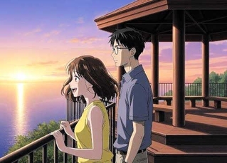 「但馬道中膝栗毛」に登場する喜一（右）と弥千代のイメージ（芸術文化観光専門職大の藤本悠准教授提供）
