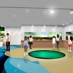 展示室の完成イメージ図。オオサンショウウオの飼育水槽もある（朝来市教育委員会提供）