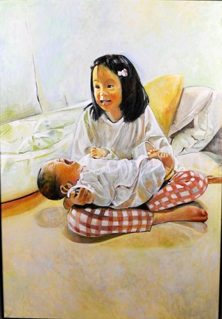 一般絵画・市長賞「姉と妹」（豊岡市提供）
