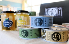 鹿肉やシイタケを使った「ＳＨＵＫＵＢＡ」オリジナル缶詰＝丹波篠山市福住、ＳＨＵＫＵＢＡ