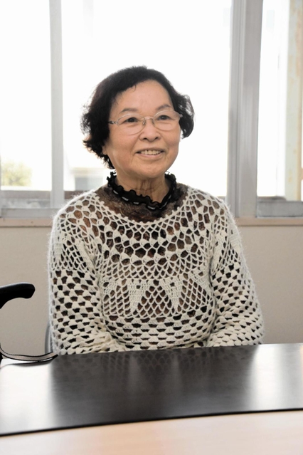 「丹波ええとこナビ」と命名した日下かづゑさん＝丹波市春日町黒井、丹波市観光協会