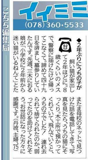 足立鈴子さんが電話投稿した「イイミミ」の記事
