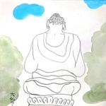 正岡子規の句「大仏のうしろ姿も長閑（のどか）なり」をモチーフにした、ののぐちさとるさんの作品