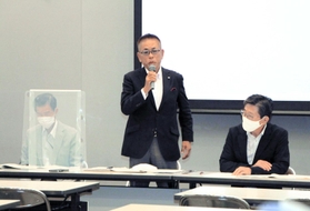 中森俊介投手の後援会が開いた設立総会の様子＝丹波篠山市民センター