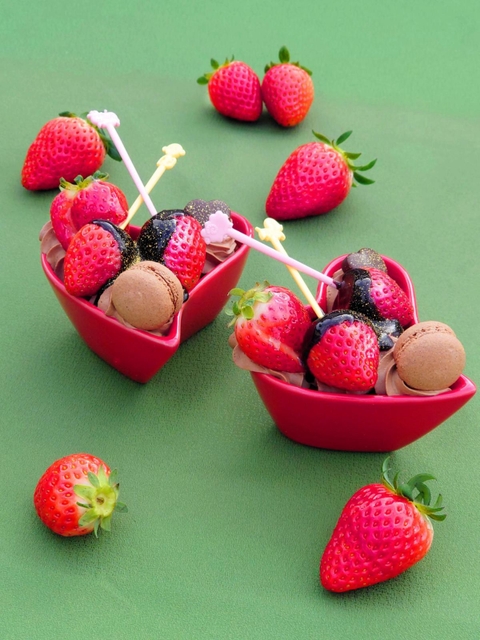 ときわどう「丹波苺のチョコフォンデュ」