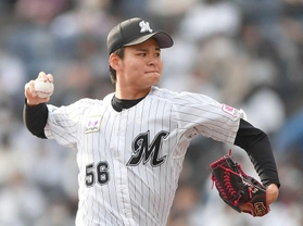 日本ハム戦で７回から登板しプロ初勝利を挙げたロッテ・中森俊介投手＝ＺＯＺＯマリンスタジアム