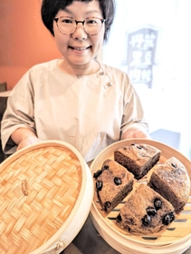 「おくも丹波黒豆肉粽」が売り出した「黒豆マーラーカオ」＝丹波篠山市福井