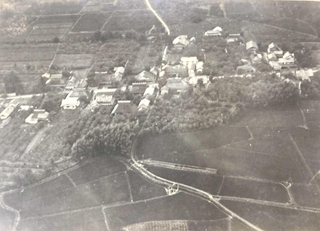 大西瀧治郎が機上から撮影した現在の丹波市青垣町の生家付近の航空写真＝時期不明（大西孝政さん所蔵）