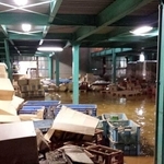 ２０１４年の丹波市豪雨災害では浸水被害などで日本酒などの大量の酒類が犠牲になった（西山酒造場提供）