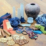 丹波焼、そろばん、靴下…特産品廃材で児童がアート　兵教大の教授らストック　14日、丹波篠山でイベント