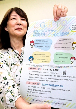 メールによる相談窓口開設を伝えるポスター＝丹波市人権啓発センター
