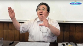 田辺眞人・園田学園女子大名誉教授によるオンライン講座の一場面