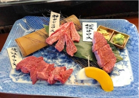 食べ比べセットの三大和牛（志方亭提供）