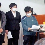 活動の成果を報告する兵庫大の（左から）平野幹さん、目黒愛実さん、松尾優志さん＝東播磨フィールドステーション