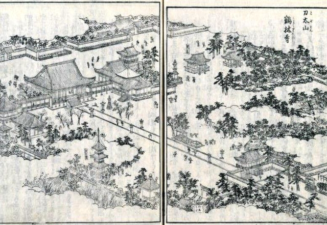 播州名所巡覧図絵で描かれた「刀太（田）山鶴林寺」（国立国会図書館デジタルコレクションから転載）
