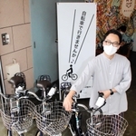 コワーキングスペースｍｏｃｃｏ加古川で貸し出している電動アシスト付き自転車＝加古川市加古川町篠原町