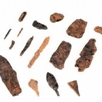 大中遺跡から出土した鉄器（県立考古博物館提供）