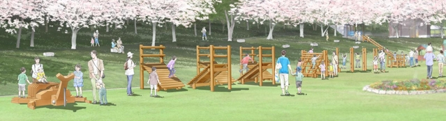 新設されるアスレチック遊具のイメージ図（高砂市提供）