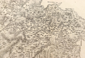 １９０８年に神戸新聞が紙面の付録として発行した地図の丹波地域部分
