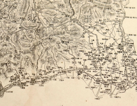 １９０８年に神戸新聞が紙面の付録として発行した地図の阪神地域部分