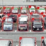 ＡＩによる駐車場画像の解析画面（東播磨県民局提供）