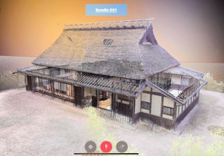収集した点群データで再現した本岡家住宅の画像（東播工業高校提供）
