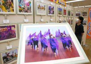 躍動感あふれる踊りを個性豊かに切り取った作品が並ぶ＝加古川ヤマトヤシキ