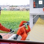 大会へ向けて訓練を積む隊員ら＝加古川市平岡町一色、東消防署