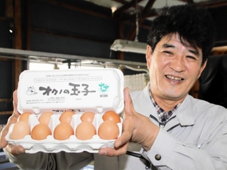 万博弁当第２弾の食材に選ばれた「オクノの玉子」＝加古川市八幡町下村
