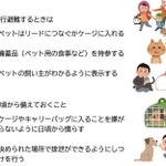高砂市のハザードマップには災害時にペットと避難する際の注意点を記している
