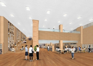 両荘みらい学園の図書館イメージ図＝加古川市教育委員会提供