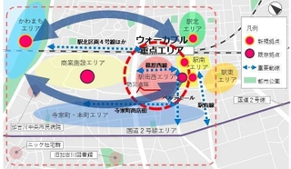 加古川駅周辺エリアビジョン案の説明図（加古川市提供）