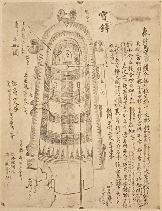 下本郷村出土銅鐸の絵図（個人旧蔵、「佐用郡誌」掲載、県立図書館蔵）