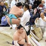 取り組み前に気持ちを高める横綱豊昇龍＝ＳＨＯＷＡグループ総合体育館