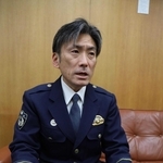 震災当時を振り返る河部真也副署長＝加古川署