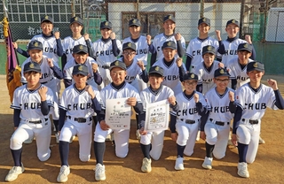 野球部のメンバー＝中部中学校