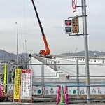 加古川橋の上部工事が完了　片側1車線の2車線　27年3月末、通行可能に