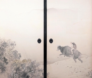 橋本関雪「牧童図」（部分、福田美術館蔵）