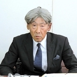 立候補を表明した嶋津良英氏＝加古川市加古川町北在家