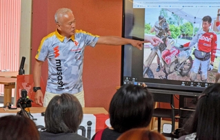今回初めて監督として臨んだラリーを振り返る池町佳生さん＝加古川市神野町神野