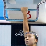 　女子８００メートル自由形決勝を終えた梶本一花。８位だった＝シンガポール（共同）
