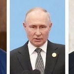 　トランプ米大統領（ゲッティ＝共同）、ロシアのプーチン大統領、ウクライナのゼレンスキー大統領（ゲッティ＝共同）