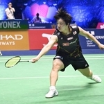 　女子シングルス３回戦　タイ選手と対戦する山口茜＝パリ（共同）