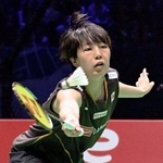 　女子シングルス決勝　中国の陳雨菲と対戦する山口茜＝パリ（共同）