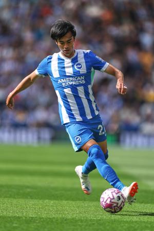 　マンチェスター・シティ戦でプレーするブライトンの三笘薫＝ブライトン（ＡＰ＝共同）