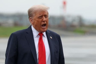 　トランプ米大統領＝７日、ニューヨーク（ロイター＝共同）