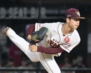 　ロッテ戦に先発した楽天・古謝＝楽天モバイルパーク