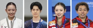 　（左から）青木祐奈、垣内珀琉、長岡柚奈、森口澄士