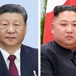 　中国の習近平国家主席、北朝鮮の金正恩朝鮮労働党総書記（朝鮮通信＝共同）